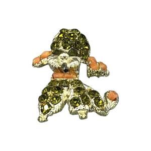 Vintage Crystal DERPY Poodle Brooch,  Vintage Scatter Pins